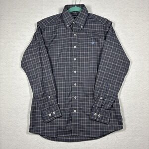 Southern Marsh Performance Shirt Dark Plaid Long Sleeve Duck Logo Mens Small